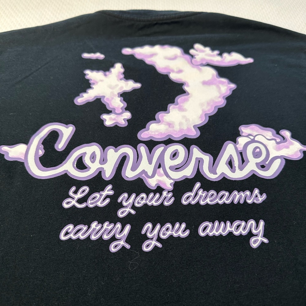 Converse Black Tee with Lavender Graphic in front and back